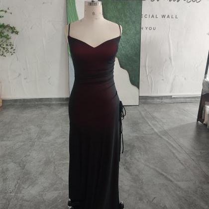 90s Prom Dress Black Red Formal Evening Party..
