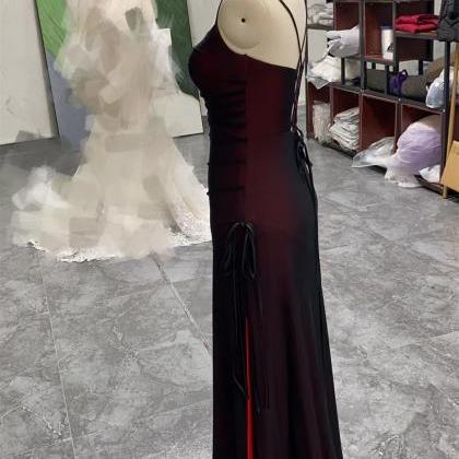 90s Prom Dress Black Red Formal Evening Party..