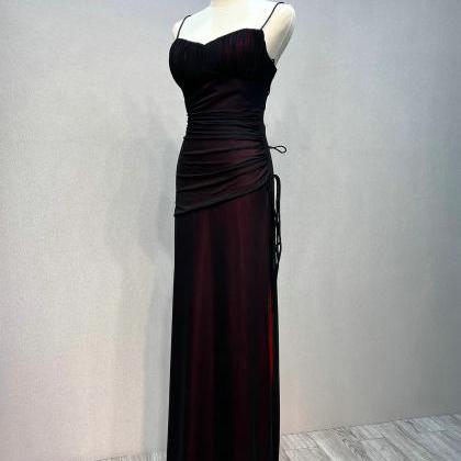 Elegant Vintage 90s Prom Dress Black Red Formal..