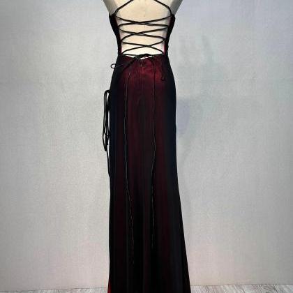 Elegant Vintage 90s Prom Dress Black Red Formal..