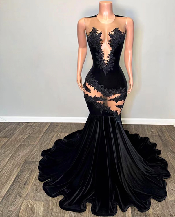 High Quality Black Velvet Prom Dress Vestidos De Gala, Mermaid Evening Dresses, Vestidos De Fiesta Elegantes Graduation Gowns