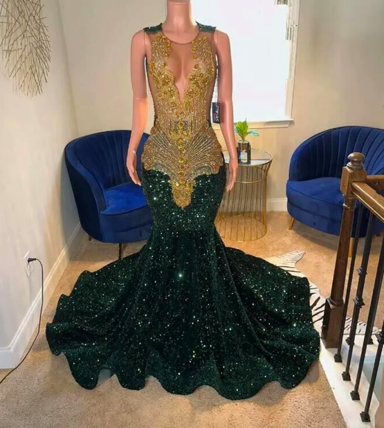strapless open back dress Zapaka Women Black and Green Sequined Fringes 1920s Gatsby Flapper Party Dress with 20s Accessories Set, Green / 2XL