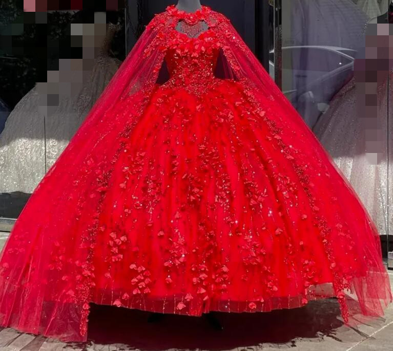 15 birthday dresses red MORILEE #89412 RED/GOLD Contrasting Three-Dimensional Appliquéd Quinceañera Dress