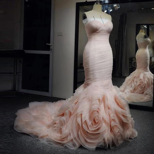 Fairy Tale 2024 3D Flower Wedding Dresses Amazing Organza Sweetheart Long Women Formal Bridal Marriage Gowns Vestidos De Novia