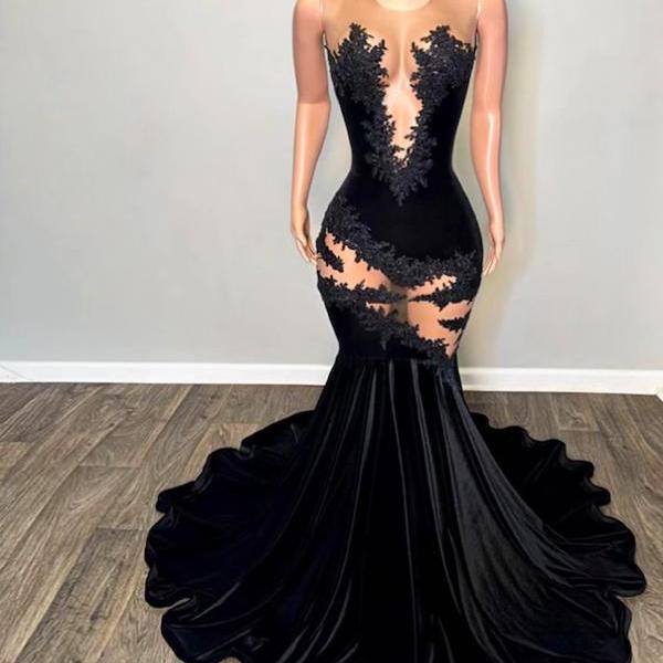 short hair formal dress Modest Short-Sleeve Long Mermaid Prom Dress